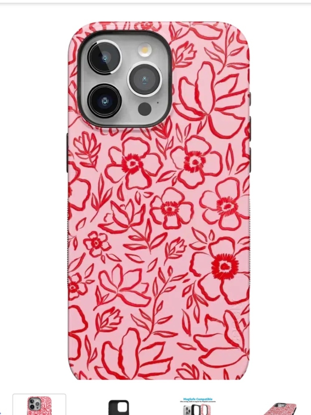 Casely iPhone 15 PRO Blush Garden Floral Doodle Case